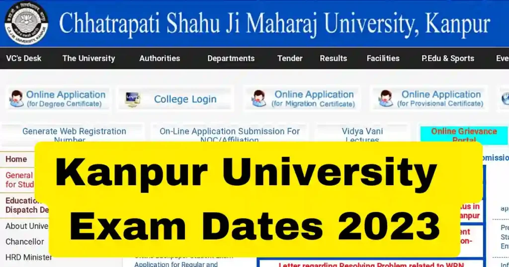 Kanpur University Exam Scheme Download 2023 CSJMU BA BSC BCom 1st, 2nd, 3rd Year Exam Date
